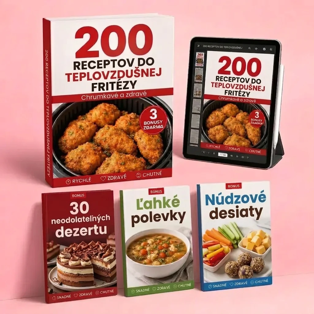 Kompletný balíček: 200 receptov + 3 bonusy zadarmo v PDF